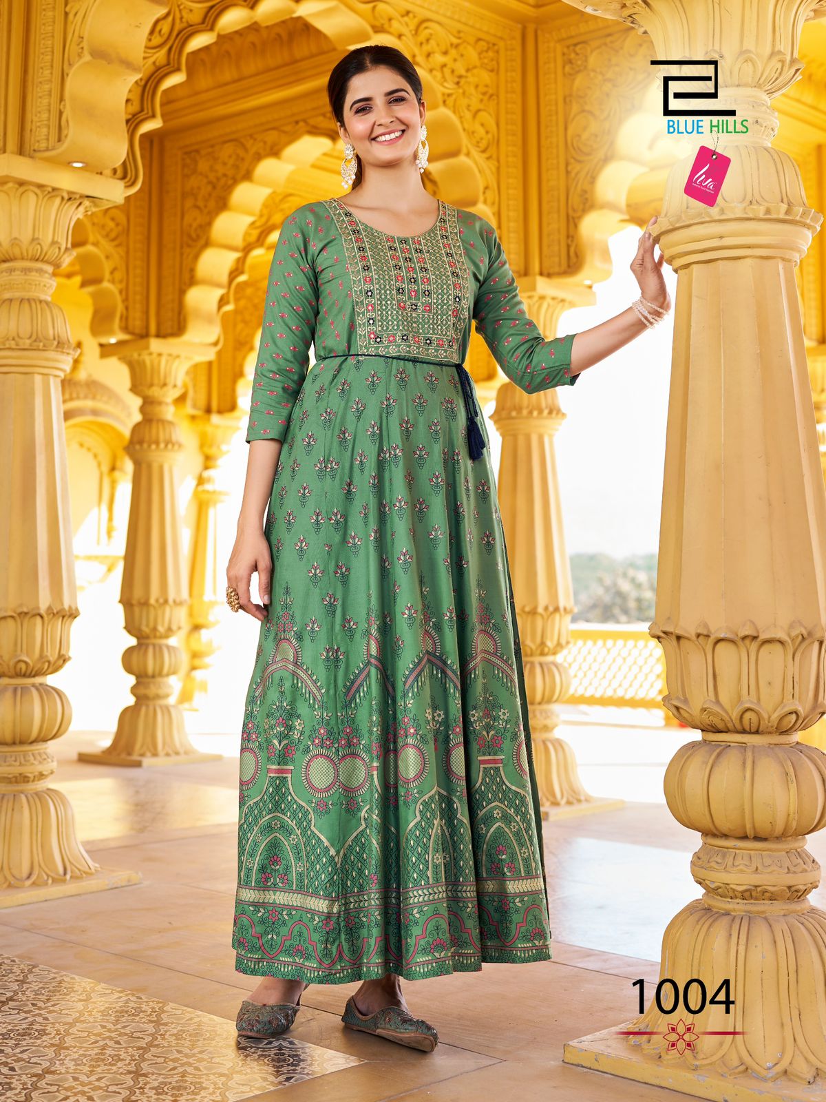 Festival Night Pro By Blue Hills  Rayon Printed Anarkali Gown Wholesale Shop In Surat
